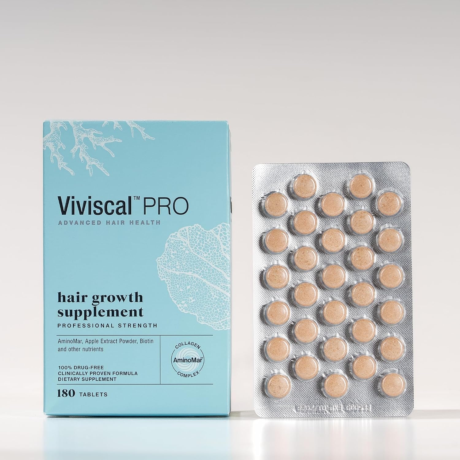 2 Pack of VIVISCAL PRO - Professional Hair Growth Tablets 180